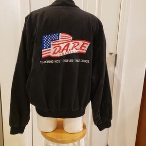 Top Line D.A.R.E VINTAGE Classic Black Bomber Jacket